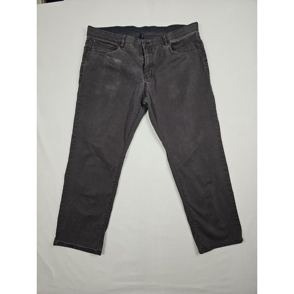 English Laundry Mens Stretch Chino Straight Leg Faded Black Pants 40x29